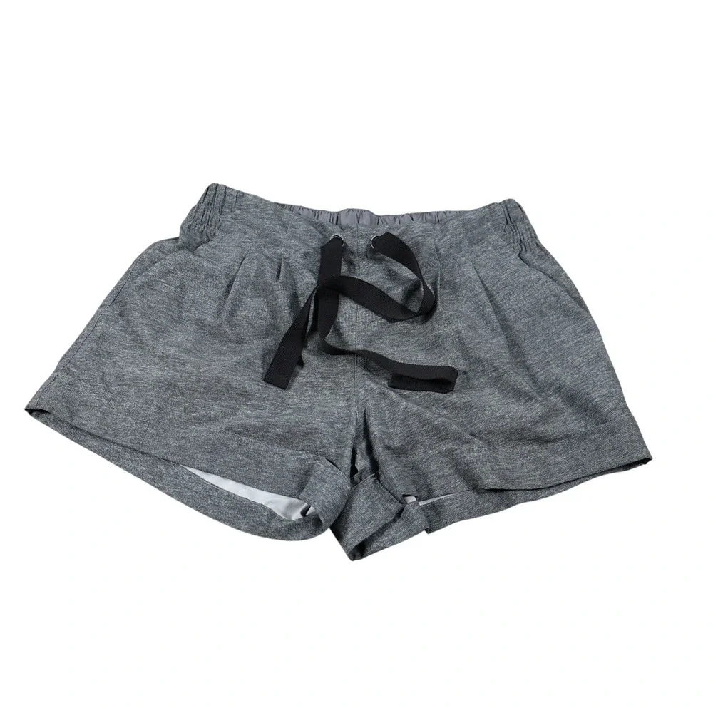 Lululemon Shorts Womens 4 Gray Athletic Running Elastic Waist Drawstring Pockets